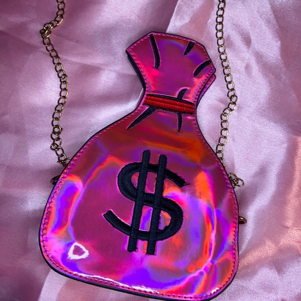 Pink Holographic Moneybag purse